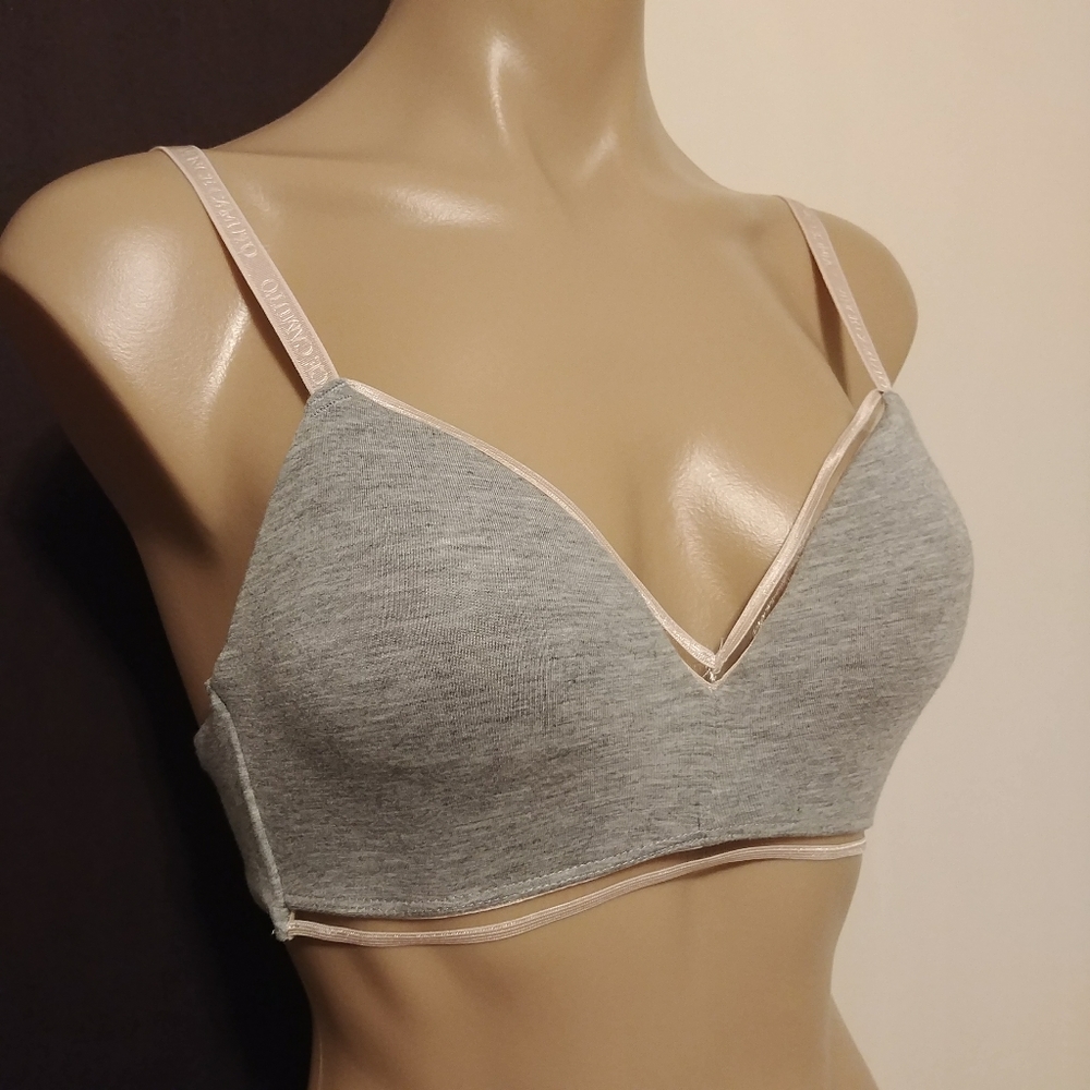 Vince Camuto 34C Grey Powder Pink Bra Wire-free